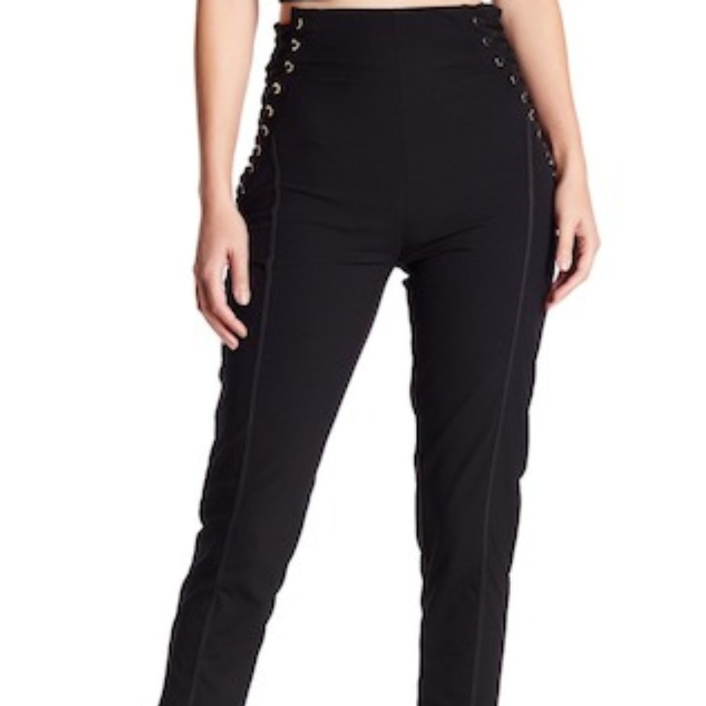 Side Lace-Up Stretch Pants- (NWT)